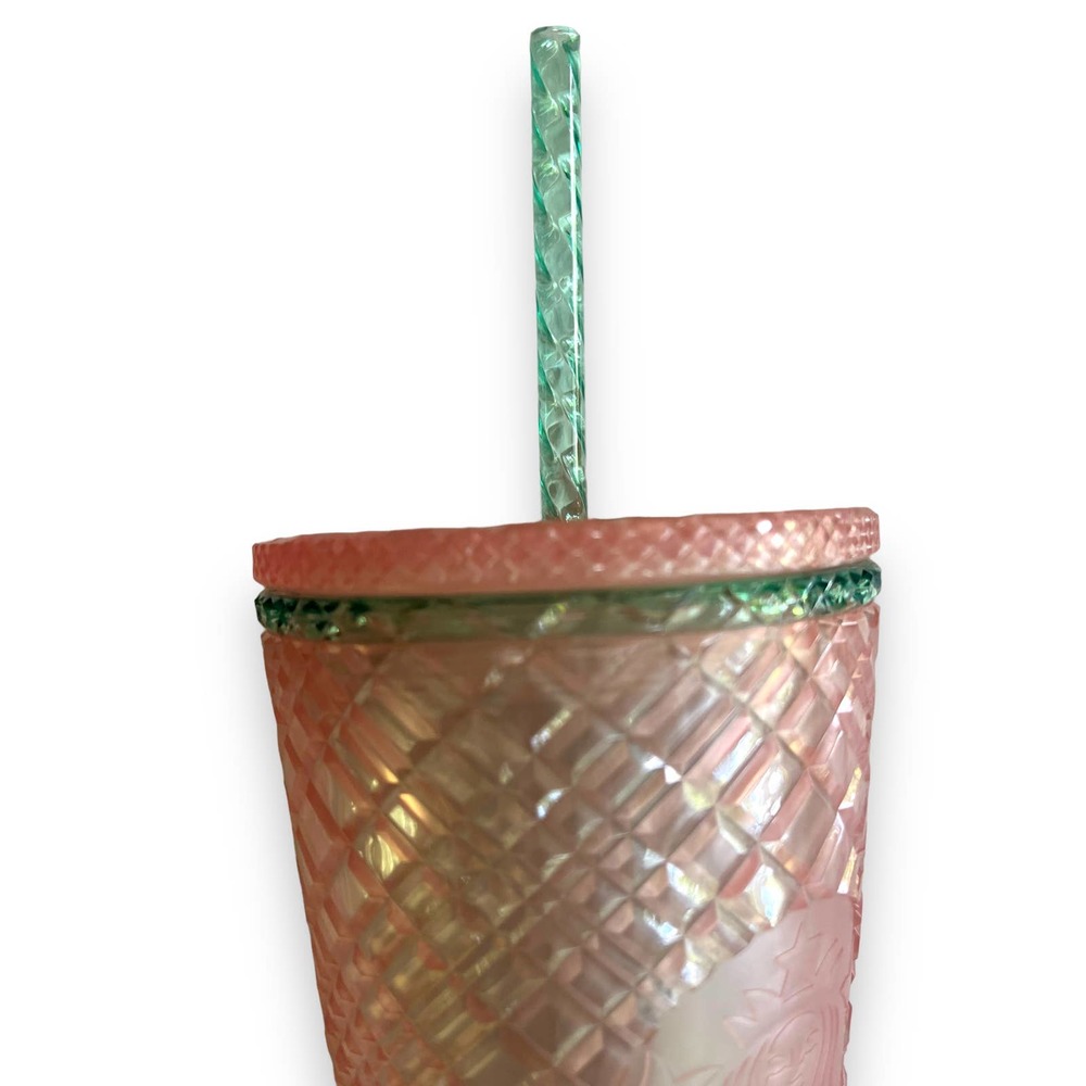 Starbucks 2023 Pink Jeweled Pearl 16 oz Grande Cold Cup Tumbler NEW - Picture 8 of 11